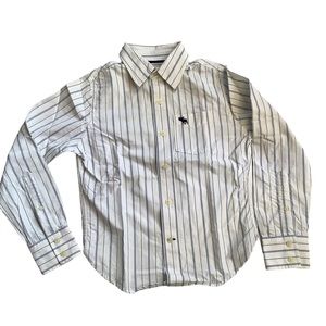 Abercrombie Kids blue and white striped button down long sleeve shirt. S…